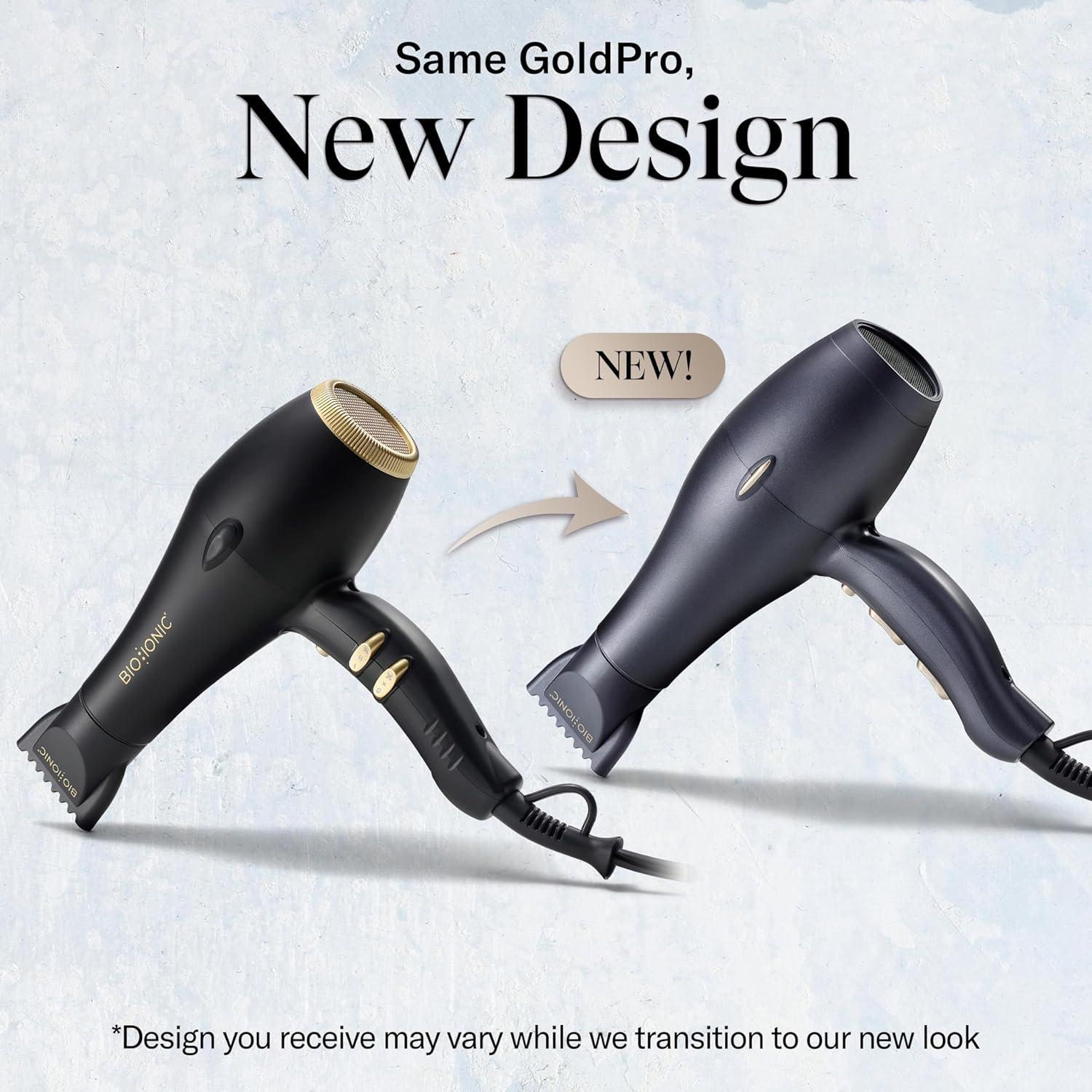 Bio Ionic GoldPro Hair Dryer, Blue, Moisturizing Heat Technology & 24K Gold MX, Ultra-Powerful 1875W AC Motor, Lightweight Blow Dryer with Ergonomic Handle, Multi-Speed Settings