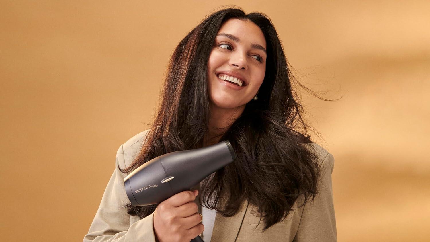 Bio Ionic GoldPro Hair Dryer, Blue, Moisturizing Heat Technology & 24K Gold MX, Ultra-Powerful 1875W AC Motor, Lightweight Blow Dryer with Ergonomic Handle, Multi-Speed Settings