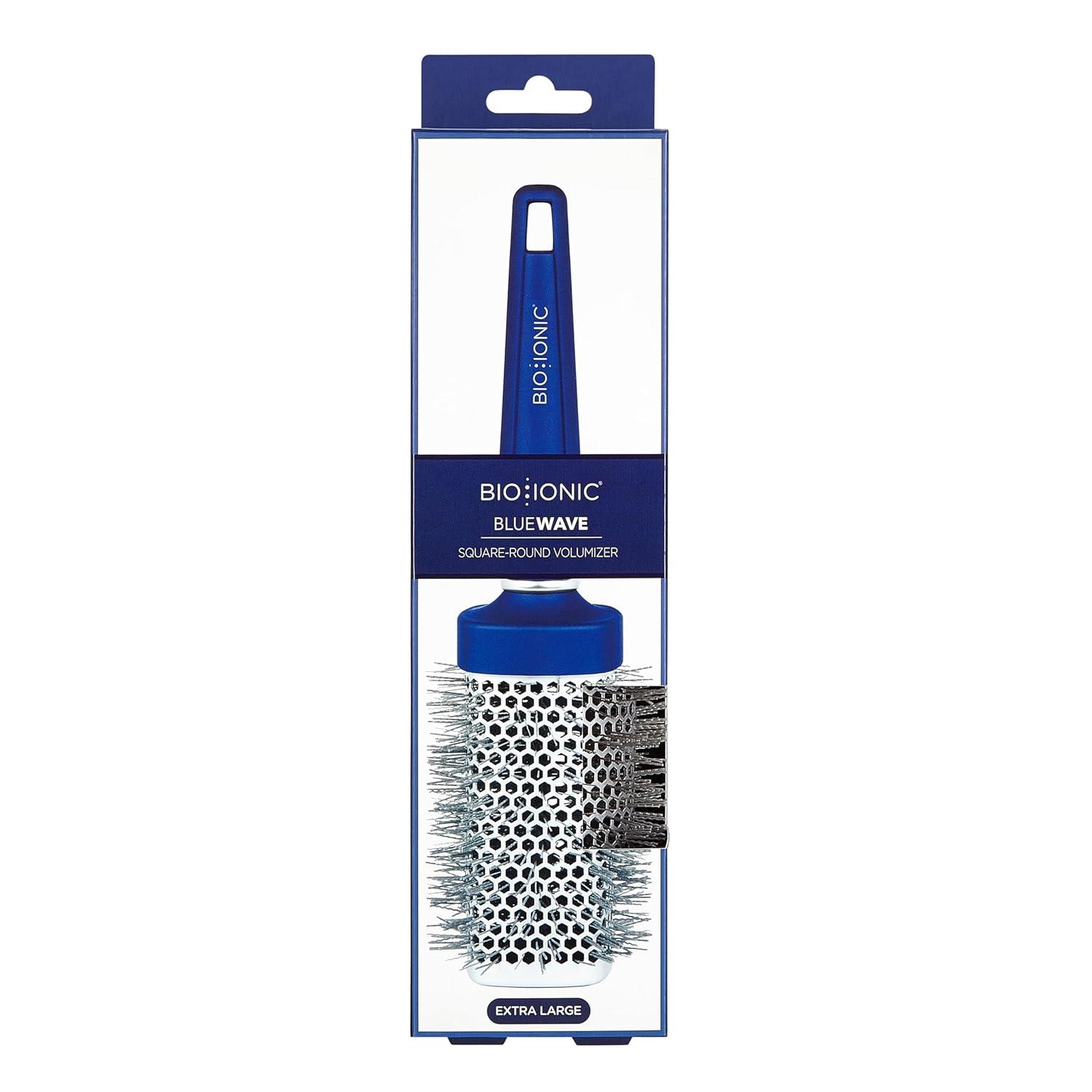 Bio Ionic BlueWave Conditioning Square-Round Brush – Create Volume & Smooth Hair Quickly, Crimped Bristles Add Root Tension, Styling Brush For Bouncy Blowouts, All Hair Types & Textures(2 Inch – X Large)