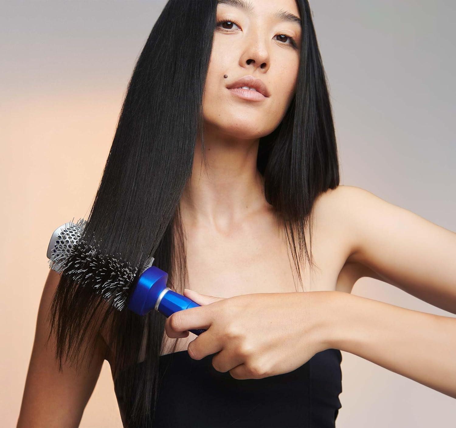 Bio Ionic BlueWave Conditioning Square-Round Brush – Create Volume & Smooth Hair Quickly, Crimped Bristles Add Root Tension, Styling Brush For Bouncy Blowouts, All Hair Types & Textures(2 Inch – X Large)