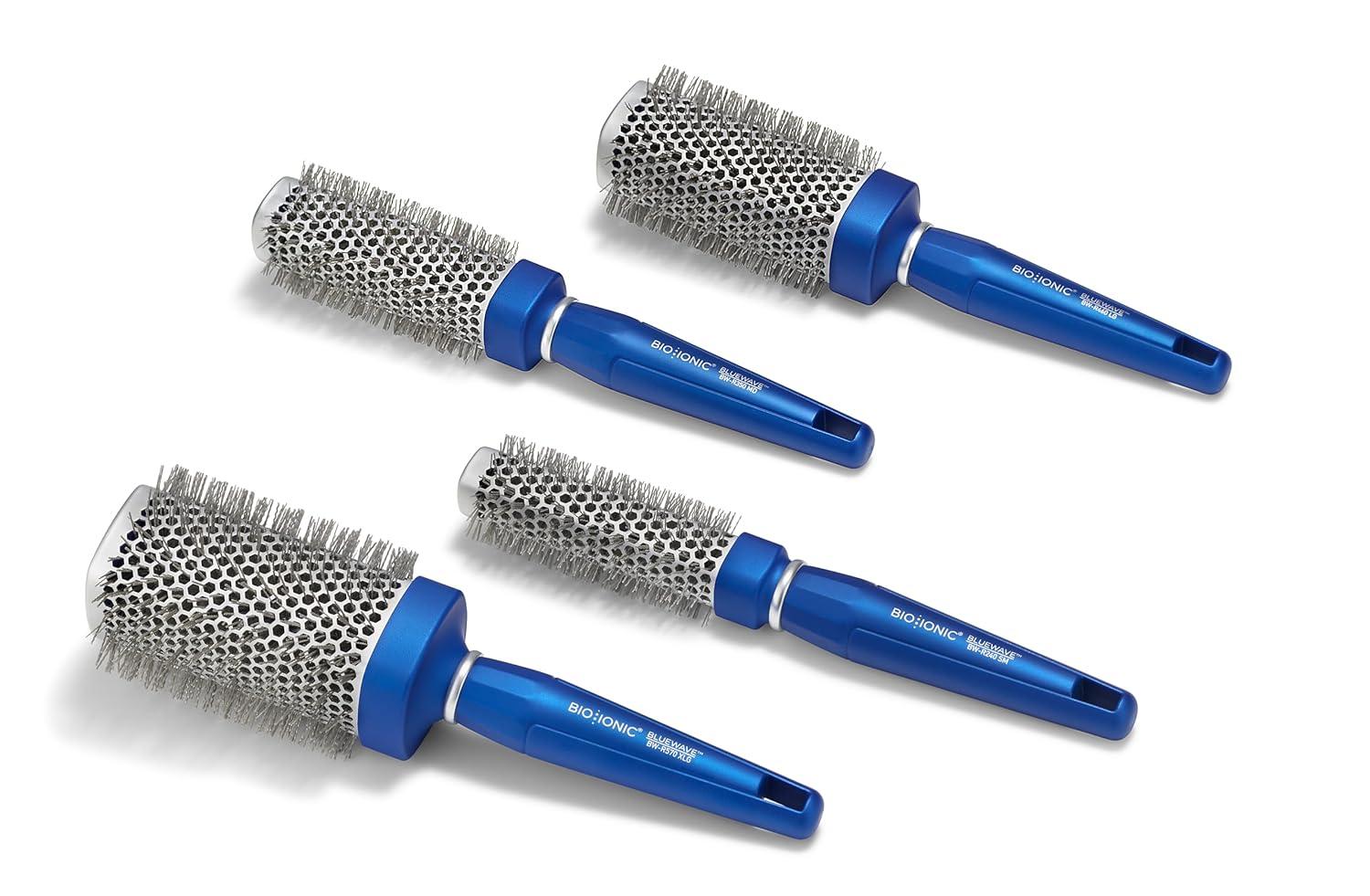 Bio Ionic BlueWave Conditioning Square-Round Brush – Create Volume & Smooth Hair Quickly, Crimped Bristles Add Root Tension, Styling Brush For Bouncy Blowouts, All Hair Types & Textures(1 Inch – Small)