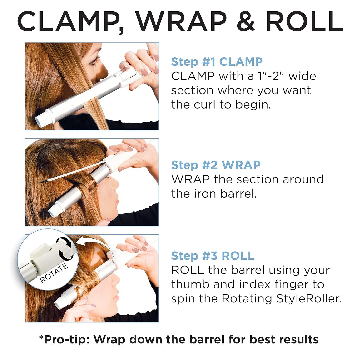 BIO Ionic StyleWinder Professional Rotating Curling Iron – Ceramic Curling Iron, 1 Hour Automatic Shut-Off, 440 °F Temperature Control Curling Wand for Healthier, Conditioned Curls(1.25 Inch)