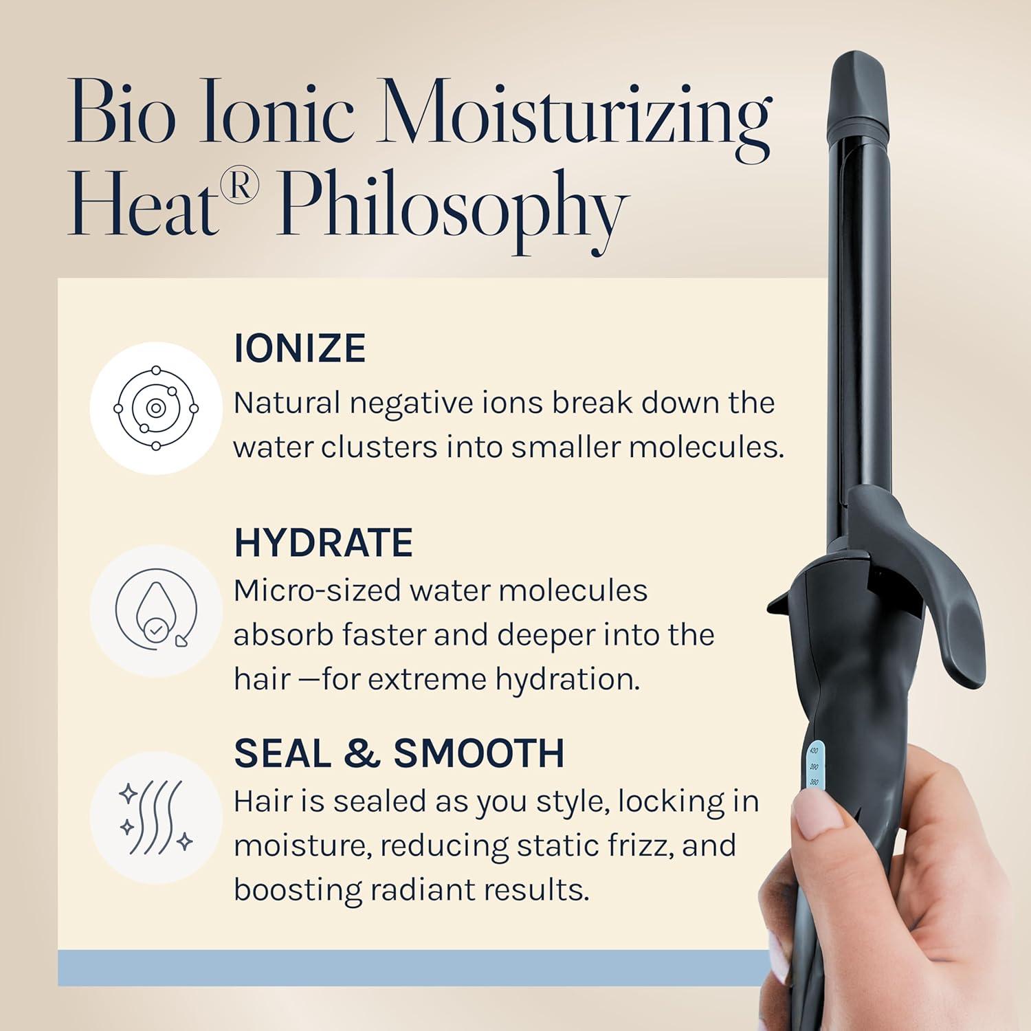 Bio Ionic Long Barrel Styler,Curling Iron with Moisture Heat Technology & NanoIonic MX, Verstatile Curling Wand(Black)