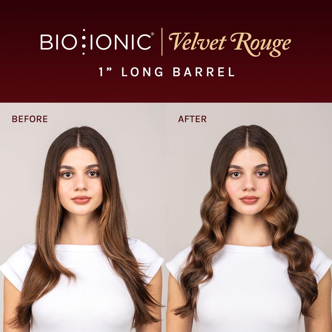 Bio Ionic Long Barrel Styler,Curling Iron with Moisture Heat Technology & NanoIonic MX, Verstatile Curling Wand(Velvet Rouge Limited Edition)