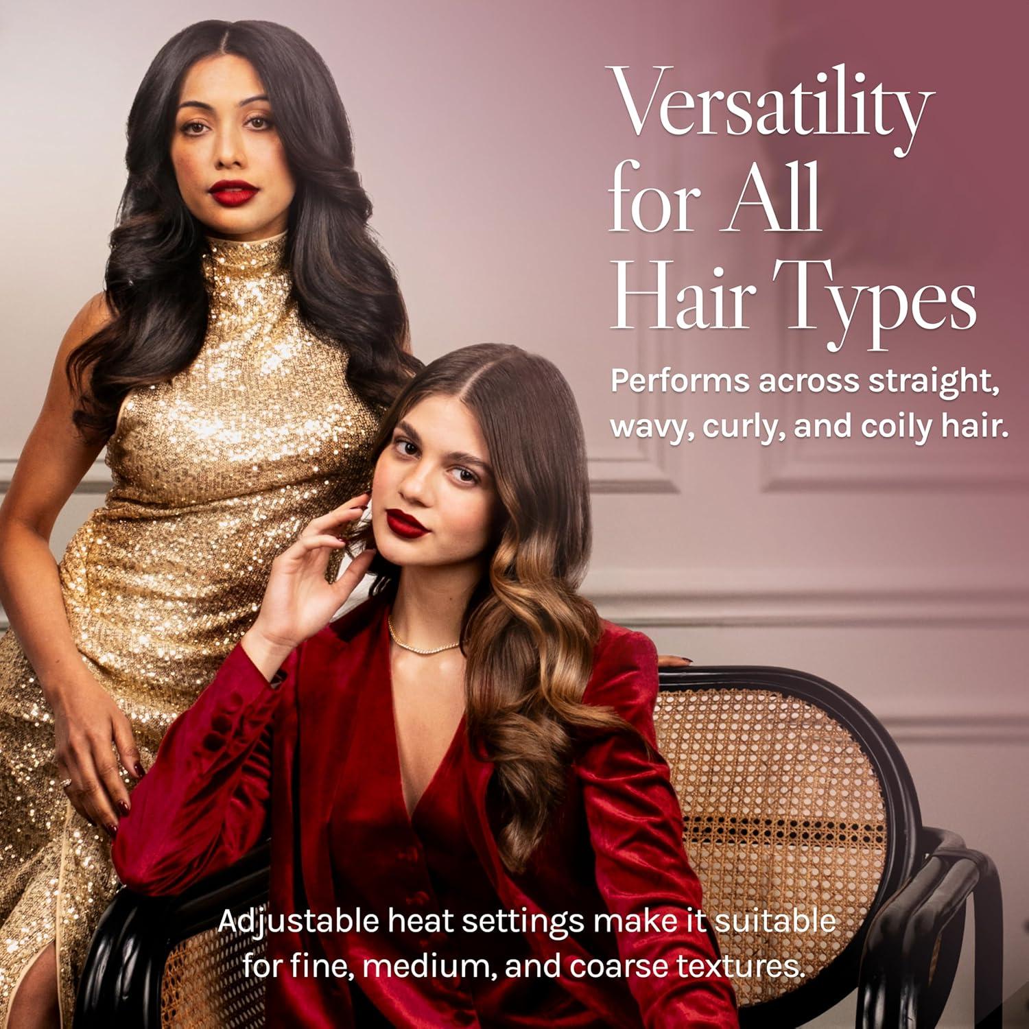 Bio Ionic 10X Styling Iron, Hair Straightener with 1″ Sonic Vibrating Plates, Flat Iron with Ion Generating Mineral Complex, Versatile Styler for Wavy & Straight Hairstyles(Velvet Rouge Limited Edition)