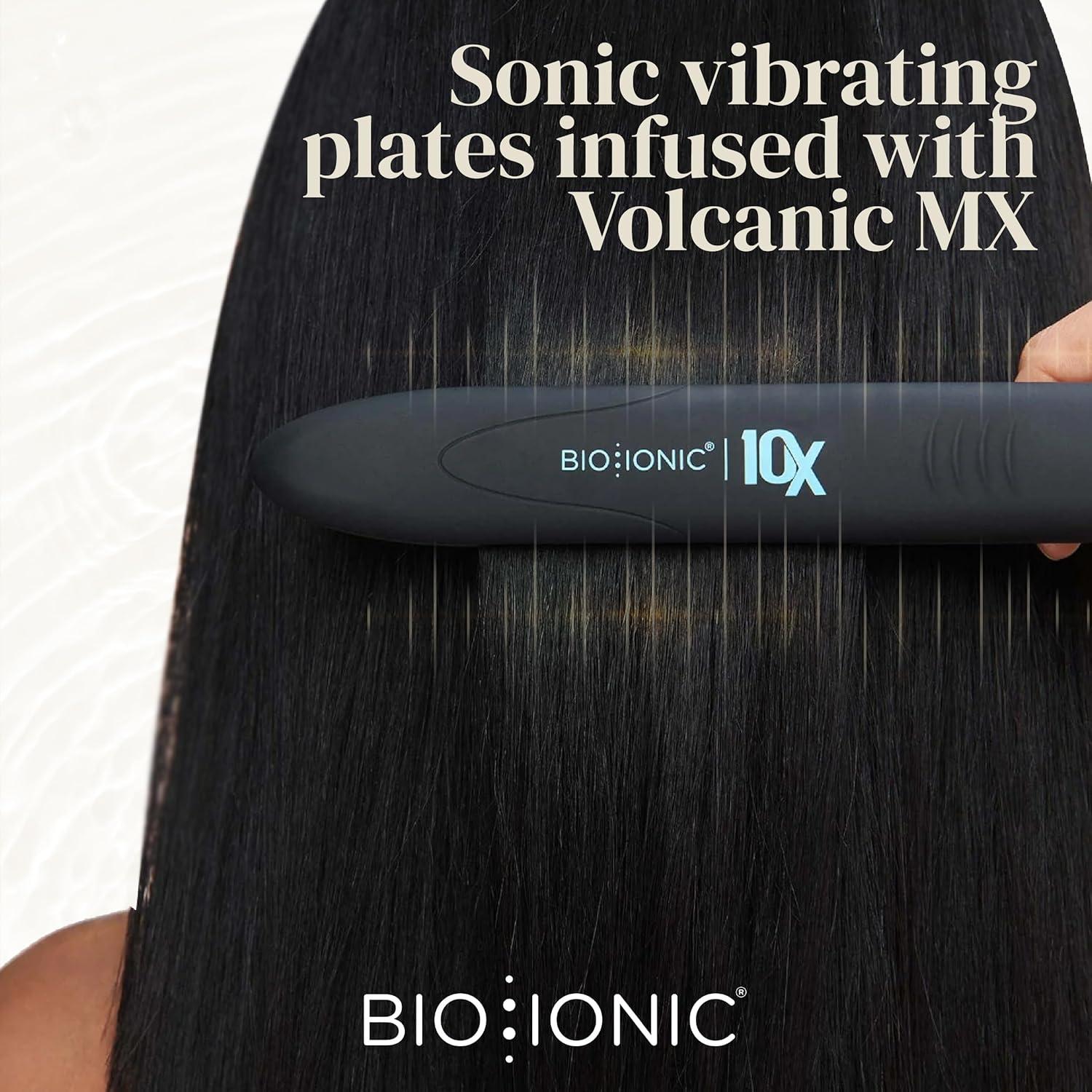 Bio Ionic 10X Styling Iron, 1″ Hair Straightener with Moisturizing Heat Technology, Flat Iron for 10-Minute Styling, Hair Straightener and Curler, Soft Amethyst